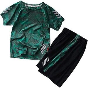 Boys Clothing Set Short Sleeve Shirt With Shorts To Match Size 8-9